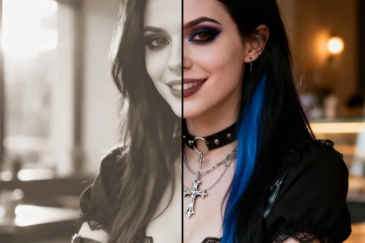 Colorized family snapshot